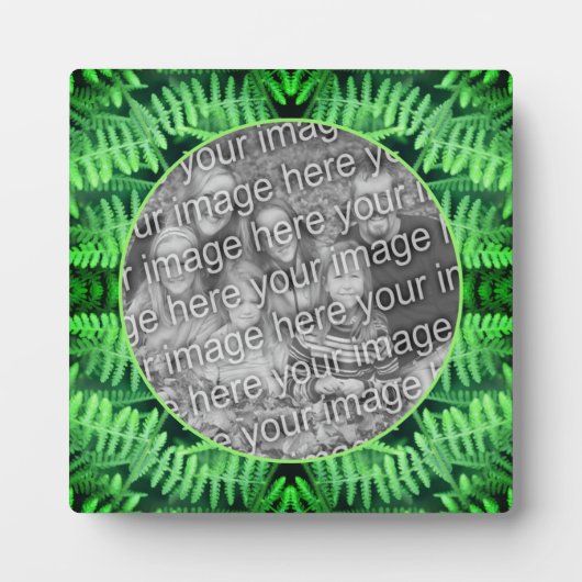 緑の葉のシダ独自の写真を作成 フォトプラーク (正面)