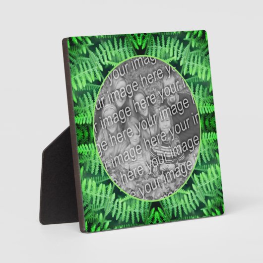 緑の葉のシダ独自の写真を作成 フォトプラーク (正面)