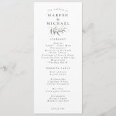 緑の葉のセージの結婚写真 プログラム (正面)