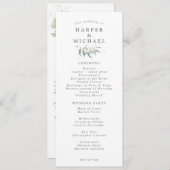 緑の葉のセージの結婚写真 プログラム (正面/裏面)