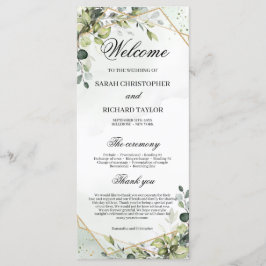 緑の葉のフェイク金ゴールド幾何学的結婚boho プログラム