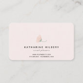 緑の葉のフローラピンクの名刺 名刺 (裏面)