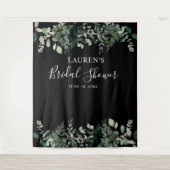 緑の葉のブライダルシャワー写真撮影用背景 タペストリー (正面)