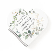 緑の葉のベビーシャワーノート