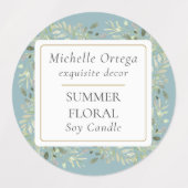 緑の葉のモダンエレガント金ゴールド ラベル (デザイン2)