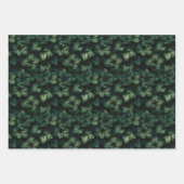 緑の葉のラッピングペーパー フラットシートセット 3枚 ラッピングペーパーシート (正面3)