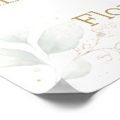 緑の葉のリハーサルディナーウェルカムサイン ポスター (角)