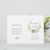 緑の葉のリース折り畳み結婚式 プログラム (スタンド正面)