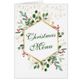 緑の葉のレッド・ベリ結婚ーのクリスマス・メニュー