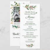 緑の葉のレッド・ベリ結婚ーのクリスマス・メニュー メニュー (正面/裏面)