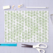 緑の葉の上にあなたのモノグラム 薄葉紙 (クラフト)