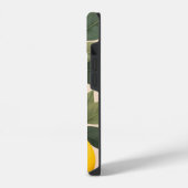 緑の葉の上の黄金のレモン iPhoneケース (左側面)