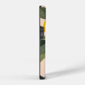緑の葉の上の黄金のレモン iPhoneケース (右側面)