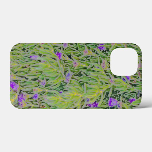 緑の葉の中でカスケーディングパープルの花 Case-Mate iPhoneケース (裏面 (横))