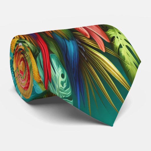 緑の葉の中の豊富な熱帯性の小葉 ネクタイ (ロール)