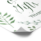 緑の葉の付いた素朴なリースのカード&ギフト看板 ポスター (角)