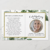 緑の葉の写真お祝いの生活プログラム (正面)