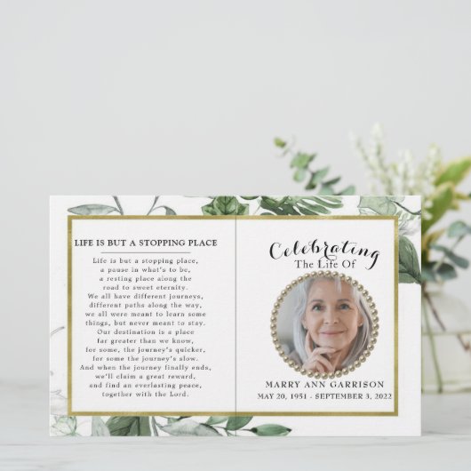 緑の葉の写真お祝いの生活プログラム (スタンド正面)