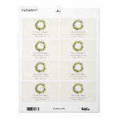 緑の葉の冬のリースクリスマスアドレス ラベル (フルシート)