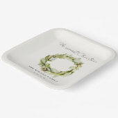 緑の葉の冬のリースメリークリスマス ペーパープレート (傾斜あり)