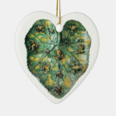 緑の葉の小さなカエル セラミックオーナメント (右)