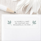 緑の葉の差出人住所ラベル ラベル (インサイチュ)