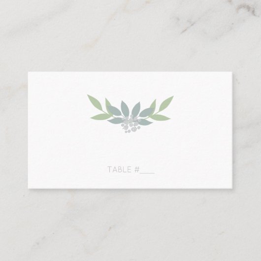 緑の葉の座席表 – フラット プレイスカード (正面)