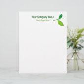 緑の葉の庭師の会社のロゴのカスタム レターヘッド (スタンド正面)