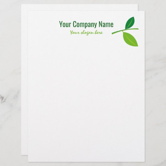 緑の葉の庭師の会社のロゴのカスタム レターヘッド (正面/裏面)