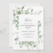 緑の葉の引っ越し祝いパーティー 招待状 (正面)