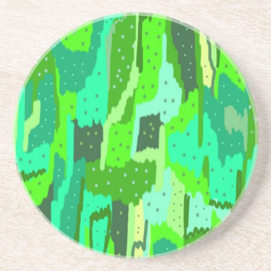 緑の葉の抽象芸術 コースター (正面)