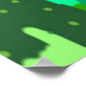 緑の葉の抽象芸術 ポスター (角)