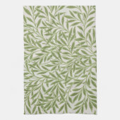 緑の葉の枝の模様 キッチンタオル (縦)