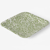 緑の葉の枝の模様 ペーパープレート (傾斜あり)