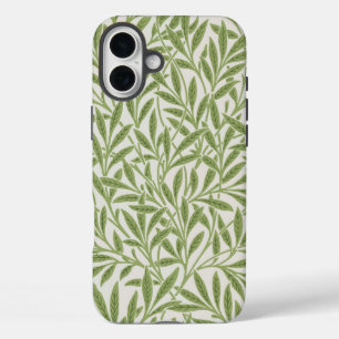 緑の葉の枝の模様 iPhone 16 PLUSケース