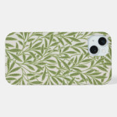 緑の葉の枝の模様 iPhoneケース (裏面横)