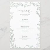 緑の葉の枠の結婚メニュー (正面)