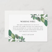 緑の葉の水結婚色が強い エンクロージャーカード (正面/裏面)