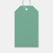 緑の葉の水色の植物ありがとう ギフトタグ (裏面)