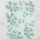 緑の葉の淡い色の背景の工芸の紙 (裏面)