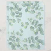 緑の葉の淡い色の背景の工芸の紙 (正面/裏面)