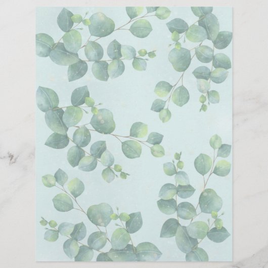 緑の葉の淡い色の背景の工芸の紙 (裏面)