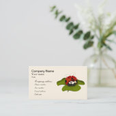 緑の葉の漫画のてんとう虫 名刺 (スタンド正面)
