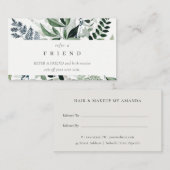 緑の葉の熱帯の葉シダ友人を参照 名刺 (正面/裏面)