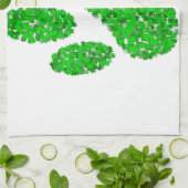 緑の葉の犬の前足のプリント キッチンタオル (折り畳み)