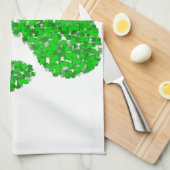 緑の葉の犬の前足のプリント キッチンタオル (四つ折り)