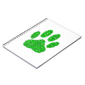 緑の葉の犬の前足のプリント ノートブック (左側)