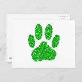 緑の葉の犬の前足のプリント ポストカード (正面/裏面)