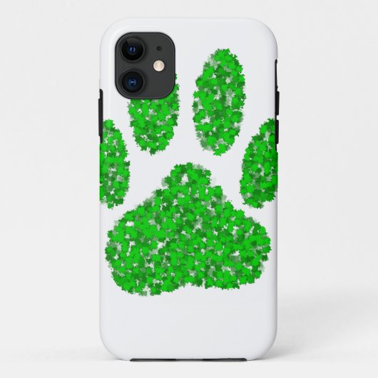 緑の葉の犬の前足のプリント Case-Mate iPhoneケース (裏面)