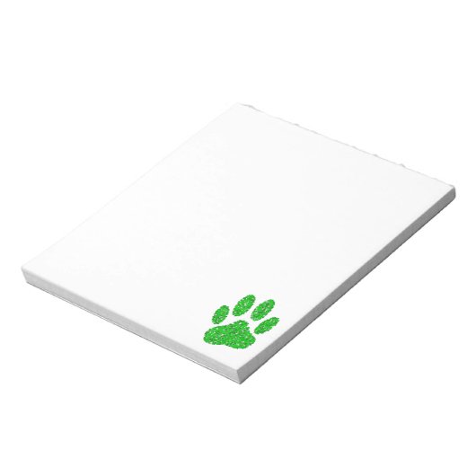 緑の葉の犬の前足の印刷カスタム ノートパッド (回転)